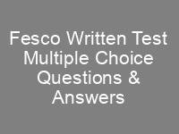 FESCO Jobs CTS Test Written Test Syllabus Past Papers sample papers