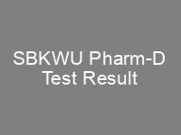 Sardar Bahudar Khan Women University SBKWU PharmD NTS Test Result