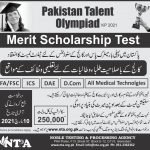 Pakistan Talent Olympiad KPK Merit Scholarship Test NTPA Result Merit List