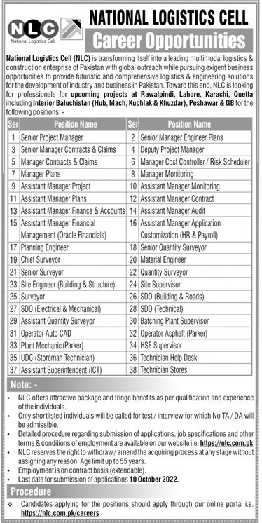 New Jobs At National Logistics Cell Jobs | NLC Jobs Online Apply